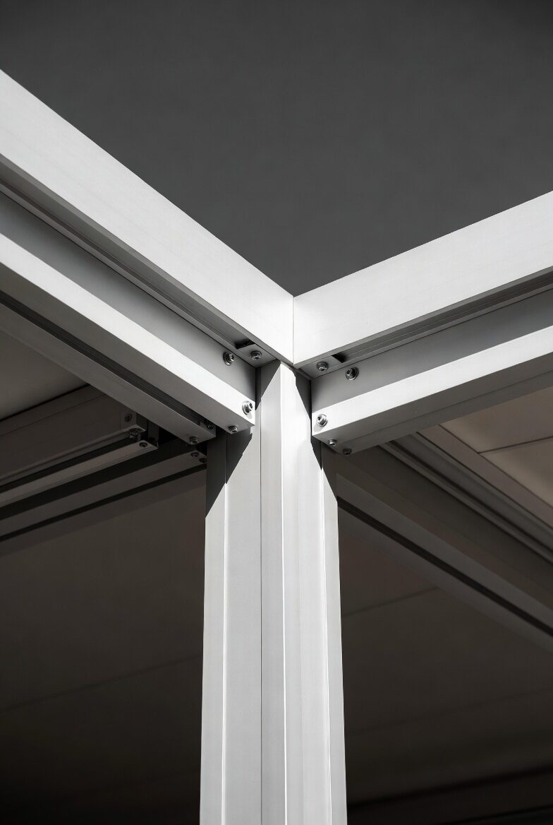 Aluminijasta konstrukcija nadstreška z vitkim profilom